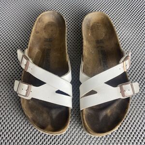 Birkenstock White Cross-Strap Sandals